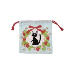 Maison Ghibli Sacoche à cordon Jiji Fraises 20 x 19 cm - Kiki la petite sorcière