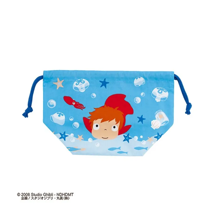 Maison Ghibli Sacoche à cordon Ponyo dans la mer 17x26 - Ponyo sur la falaise