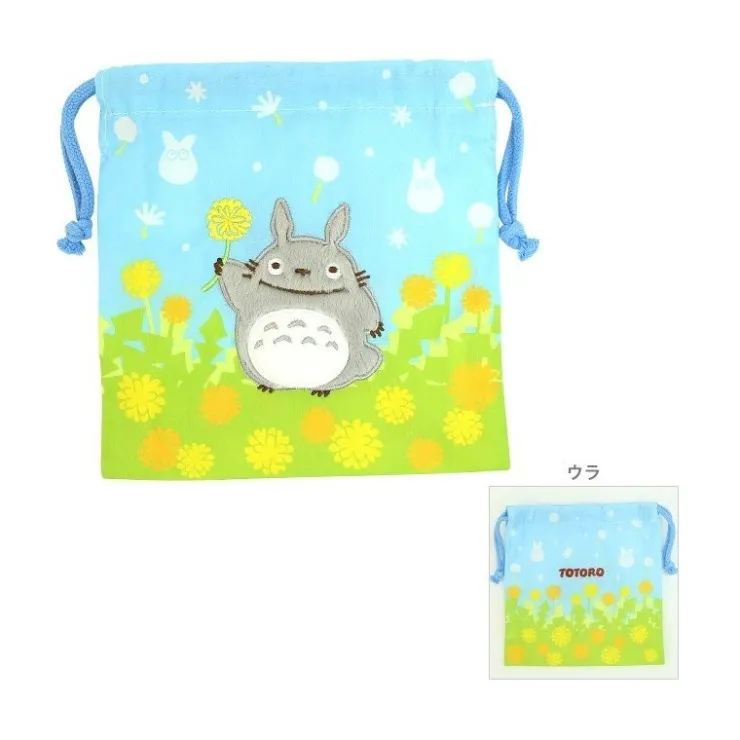 Maison Ghibli Sacoche à cordon Totoro Fleurs 20 x 19 cm - Mon Voisin Totoro