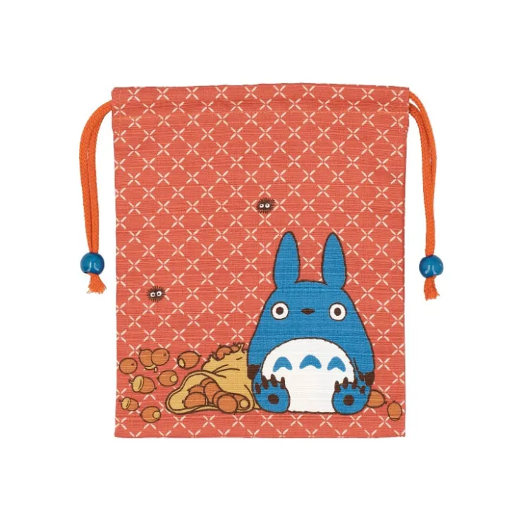 Maison Ghibli Sacoche Tissu Orange Totoro Bleu - Mon Voisin Totoro