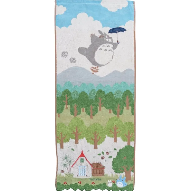 Maison Ghibli Serviette Totoro dans le ciel 34x80 cm - Mon Voisin Totoro
