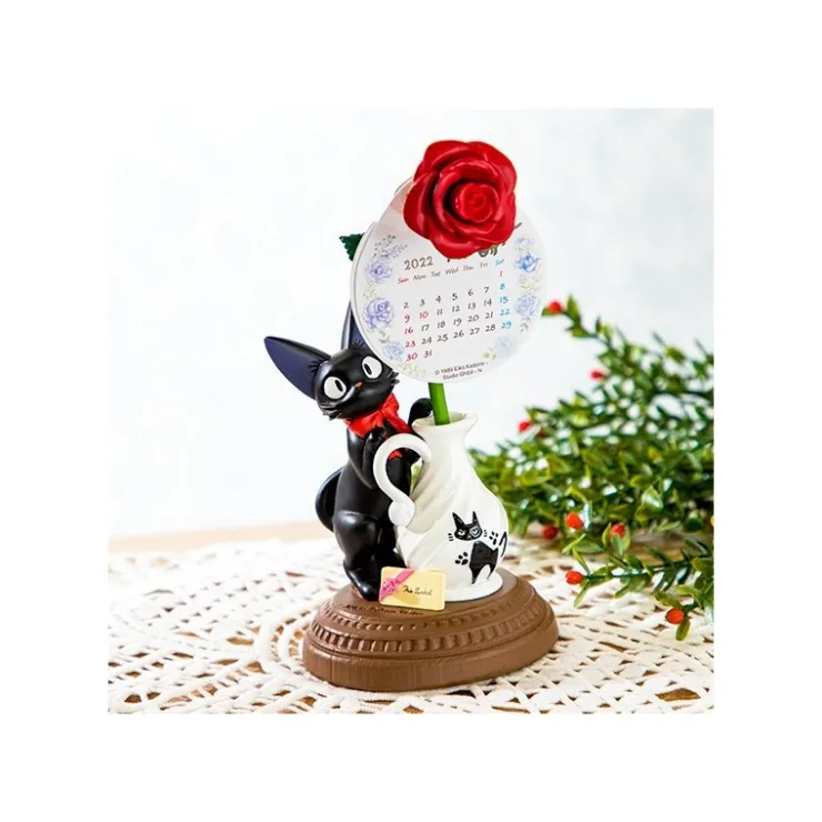 Maison Ghibli Statue Jiji et rose - Kiki la petite sorcière