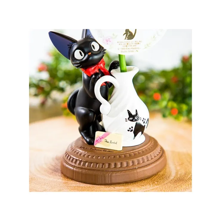 Maison Ghibli Statue Jiji et rose - Kiki la petite sorcière