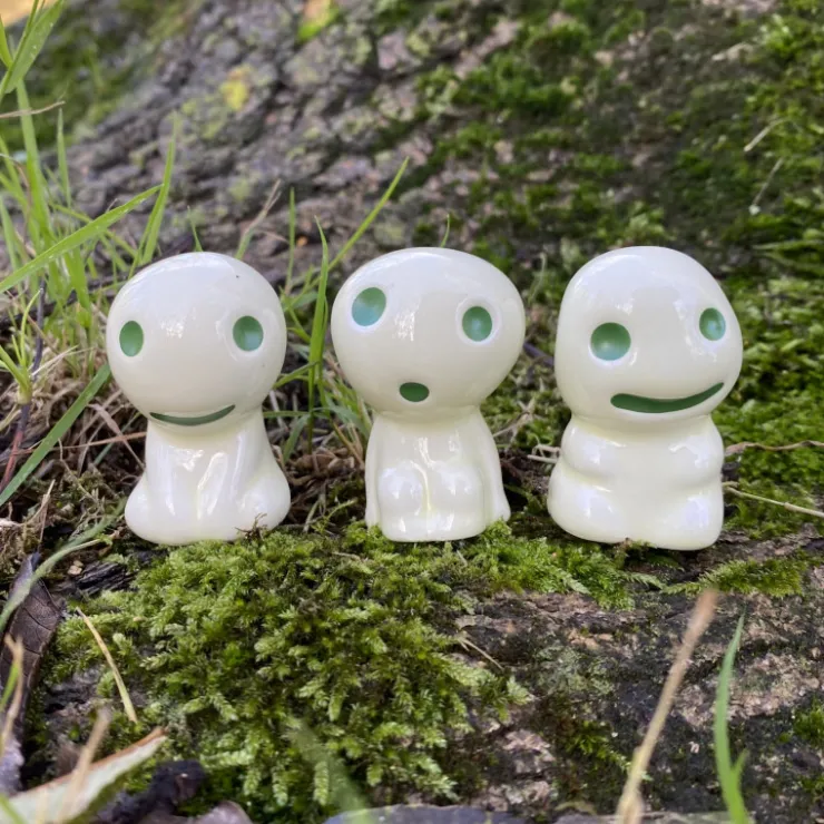 Maison Ghibli Statuette Kodama C & 1 Blind Pierre de Pouvoir - Princess Mononoké