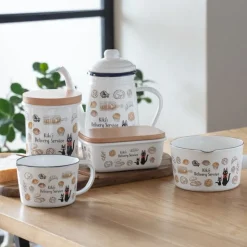 Maison Ghibli Théière émail Viennoiseries 1,1l - Kiki la petite sorcière