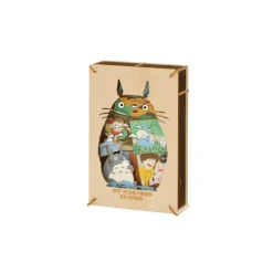 Maison Ghibli Théâtre de papier Style bois Silhouette Totoro Gris - Mon Voisin Toto