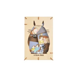 Maison Ghibli Théâtre de papier Style bois Silhouette Totoro Gris - Mon Voisin Toto
