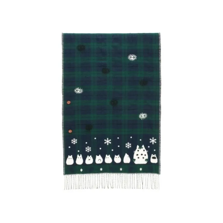Maison Ghibli Étole avec accroche Totoro motifs à carreaux - Mon Voisin Totoro