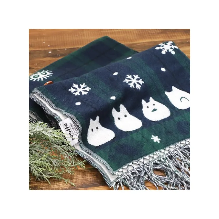 Maison Ghibli Étole avec accroche Totoro motifs à carreaux - Mon Voisin Totoro