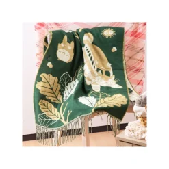 Maison Ghibli Étole vert foncé Feuilles de chêne - Mon Voisin Totoro