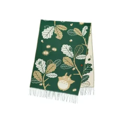Maison Ghibli Étole vert foncé Feuilles de chêne - Mon Voisin Totoro