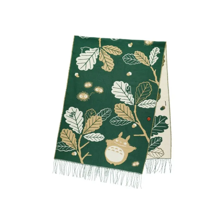 Maison Ghibli Étole vert foncé Feuilles de chêne - Mon Voisin Totoro
