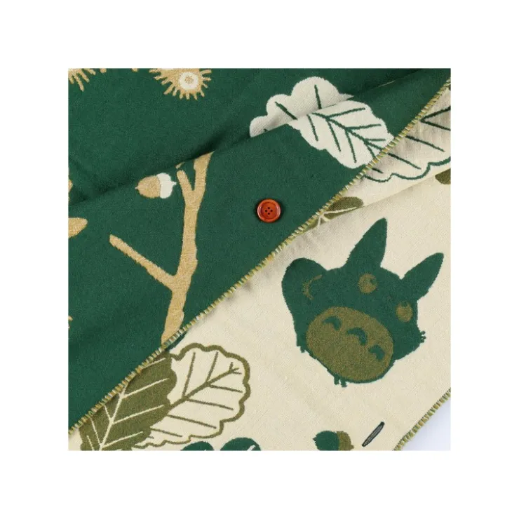 Maison Ghibli Étole vert foncé Feuilles de chêne - Mon Voisin Totoro