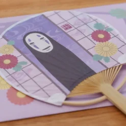 Maison Ghibli Éventail Bambou & Enveloppe No Face avec Fleur - Le Voyage de Chihiro