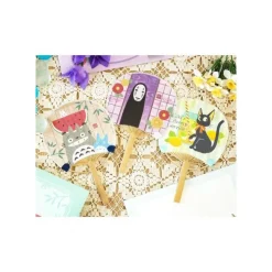 Maison Ghibli Éventail Bambou & Enveloppe No Face avec Fleur - Le Voyage de Chihiro