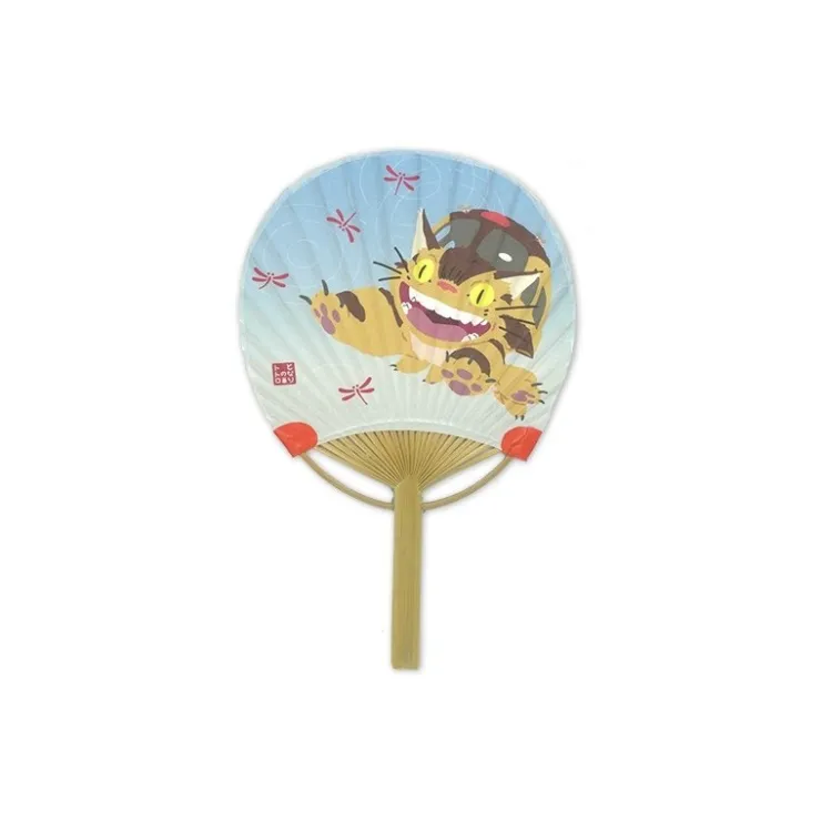 Maison Ghibli Éventail Japonais Bambou Chatbus et Libellule - Mon Voisin Totoro