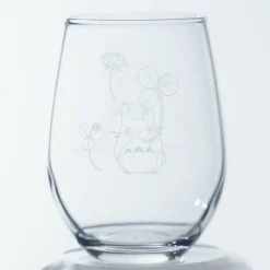 Maison Ghibli Verre gravé Totoro et trèfle blanc - Mon Voisin Totoro