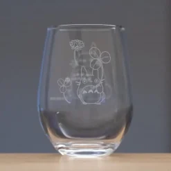 Maison Ghibli Verre gravé Totoro et trèfle blanc - Mon Voisin Totoro